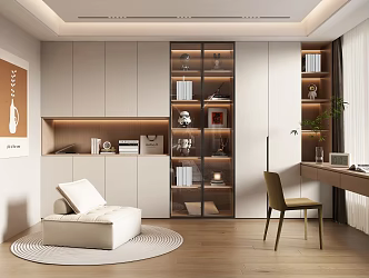 Modern Study Home Study 3d model