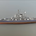 Detailed Military Warship With Upper Structure Radar Antennas And Deck Equipment