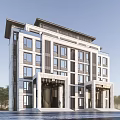 New Chinese-style Residential Building Multi-storey Residence 3d model