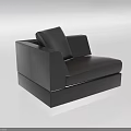 Modern Black Leather Irregular Shape Sofa With Comfortable Cushion And Minimalist Design 3d model
