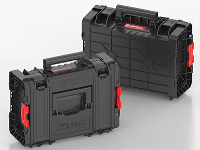 DEWALT Heavy Duty Black Toolboxes with Red Accents and Durable Storage Design 3d model
