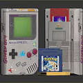 Vintage Game Boy Console With Colorful Game Cartridges As Daily Life Items
