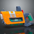 Modern Sci Fi Weapon 3D Model with Stylish Orange Blue Green Design 3d model