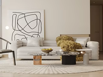Modern Sofa Coffee Table Combination Sofa Coffee Table 3d model