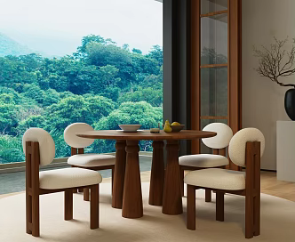 Modern Middle Ancient Dining Table and Chair Combination Modern Middle Ancient Restaurant 3d model