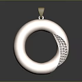 Elegant Rose Gold Circular Pendant With Sparkling Diamond Accents And Smooth Polished Finish