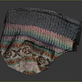 Colorful Knitted Blanket With Vibrant Multicolored Stripes And Soft Cozy Texture For Home Use