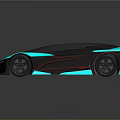 Futuristic 3D Rendered Car With Sleek Aerodynamic Design And Blue Accents