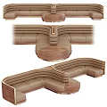 Enclosed Multi-person Sofa Combination Sofa Card Seat Sofa 3d model