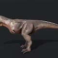 Detailed 3D Dinosaur Model With Head Horns Open Mouth And Textured Skin Isolated On Dark Background