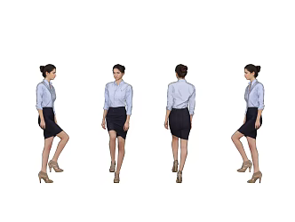 Fashion Women Business Office Characters Temperament Beauty Standing Posture Women 3d model
