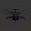 Purple Helicopter Model Featuring Multiple Rotors and Detailed Design on Dark Background