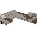 Modern corner sofa multiplayer sofa 3d model