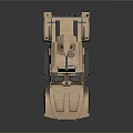 Military Utility Vehicle With Armored Body Off Road Tires And Weapon System Antenna