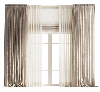 Curtain Folding Curtain Gauze Curtain Combination Curtain Gauze Curtain Dream Curtain Folding Curtain Gauze Mantle 3d model