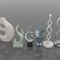 Modern Furniture Decor Accessories With Abstract Twisted Shapes And Diverse Materials