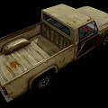 Old Rusty Vintage Pickup Truck With Open Door Weathered Exterior Design