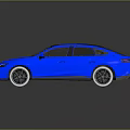 Modern Blue Sleek Sedan With Aerodynamic Body Sunroof And Stylish Wheels