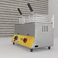 Commercial Double Tank Deep Fryer With Metal Baskets And Control Knobs
