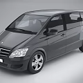 Mercedes Benz Black MPV With Sleek Exterior Design And Silver Wheels