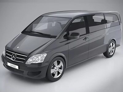 Mercedes Benz Black MPV With Sleek Exterior Design And Silver Wheels 3d model