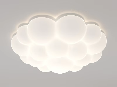 Cloud Shaped Modern Ceiling Light With Multiple Round Panels And Soft Glowing Light 3d model