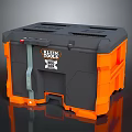 Hardware Tools Storage Toolbox With Black Orange Durable Hard Shell And Portable Handle