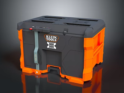 Hardware Tools Storage Toolbox With Black Orange Durable Hard Shell And Portable Handle 3d model