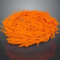 Vibrant Orange Thin Strips Pile With Intricate Texture And Shiny Surface 3d model
