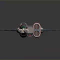 Blue White Red Aerospace Spaceship Model With Green Cockpit Engines And Wings