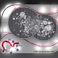 Elegant DECORTE Exhibition Booth Display With White Purple Spheres And Hanging Ornaments