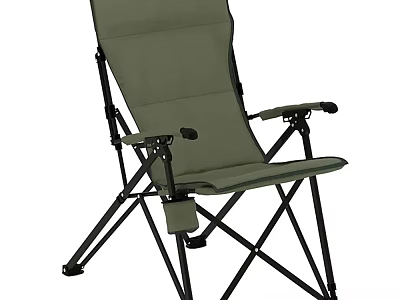 Foldable Green Outdoor Chair With Black Metal Frame And Armrests For Camping Use 3d model