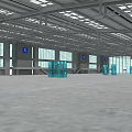 Modern Arc Shaped Building With Glass Facade Steel Structure And Multiple Entrances