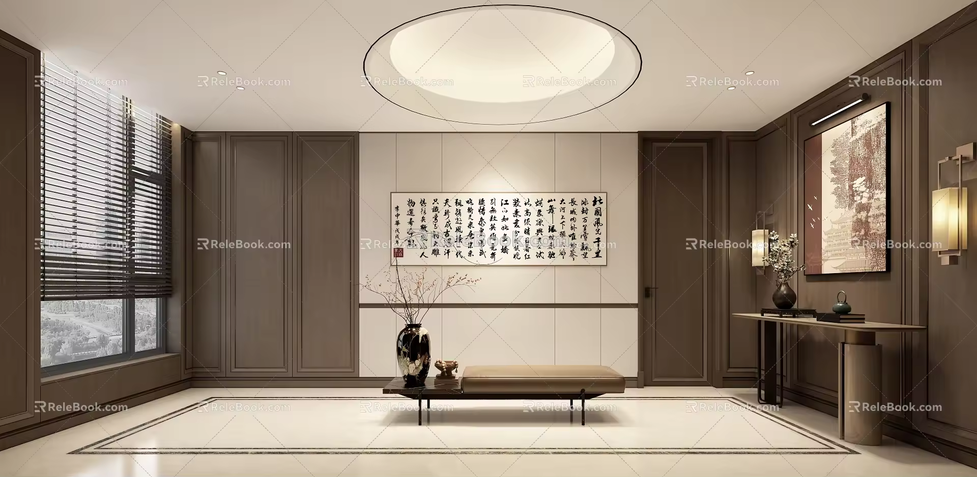 Art installation end scenery ornaments photo lamp combination 3d model
