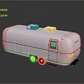 Sleek Modern Silver Trailer With Dual Roof Vents Green Side Window And Reflective Surface
