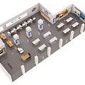 Honor Retail Store Interior With Display Counters And Mobile Phones On Show