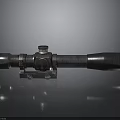 Telescopic Sniper Scope With Vintage Metal Construction Mount Base And Reflective Surface