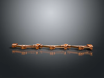 Game Movie Character Wielding Golden Elongated Weapon With Intricate Designs And Reflection 3d model