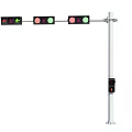 Outdoor Traffic Signal Light with Red Yellow Green Lamps and Control Button