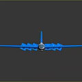 Gray Model Airplane With Blue Wing Accents And Streamlined Body Design