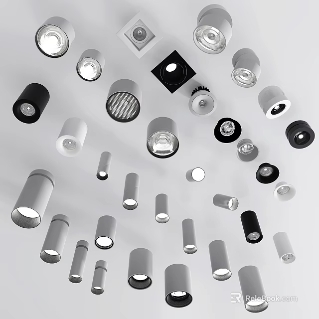 Modern Downlights and Spotlights with Various Styles for Home Ceiling Lighting 3d model 