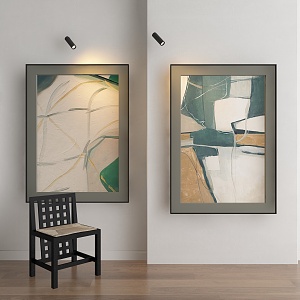 Abstract Hanging Paintings 3d model