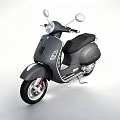 Gray Classic Scooter With Sleek Design And Black Seat Rearview Mirrors