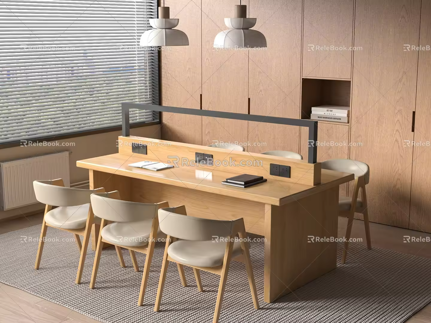 Modern Desk and Chair Reading Table Reading Table Library Reading Table 3d model