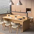 Modern Desk and Chair Reading Table Reading Table Library Reading Table 3d model