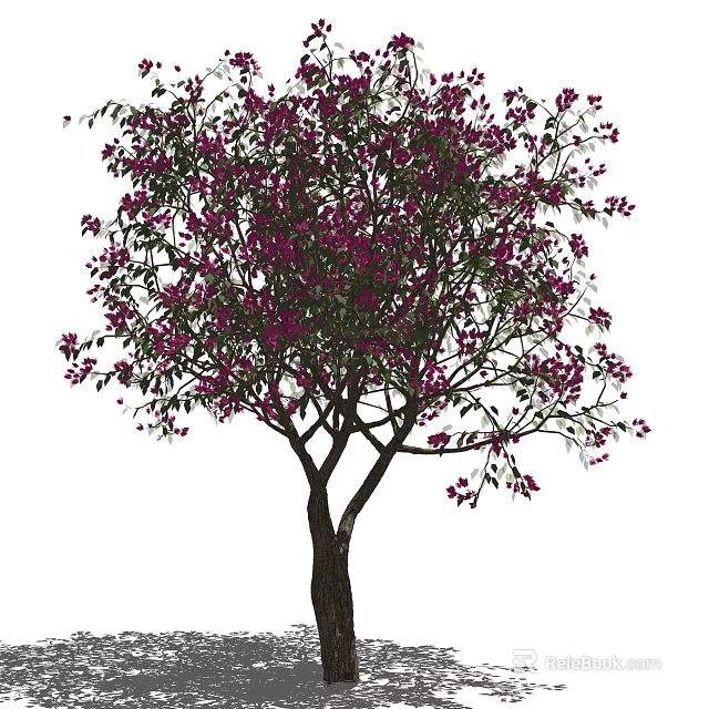 Lush Arbor With Abundant Purple Flowers And Green Foliage In Garden 3d model 