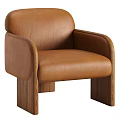 Olive Green Velvet Accent Chair With Curved Back And Wooden Legs