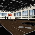 Modern Basketball Court Basketball Gymnasium Sports Stadium Basketball Rack Basket Basketball Game Stadium 3d model