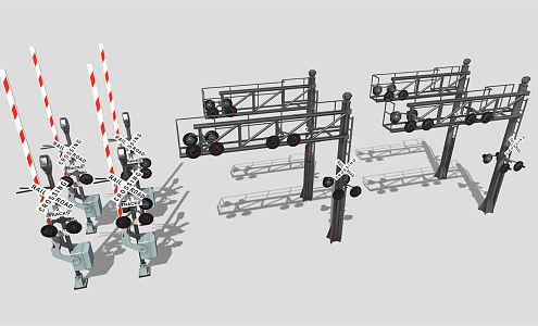 modern signal lamp cross signal 3d model