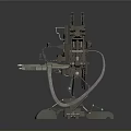 Sci Fi Mechanical Bionic Creature Character With Industrial Metal Limbs And Articulated Claws